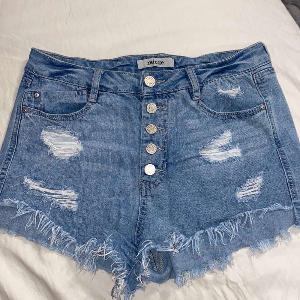High waisted jean shorts